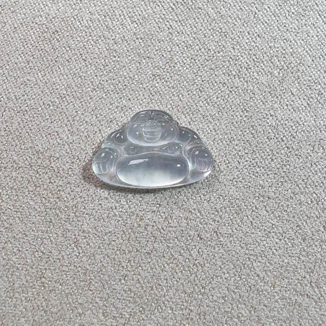 心***橙翡翠18K金镶嵌颈饰天然A货翡翠佛公