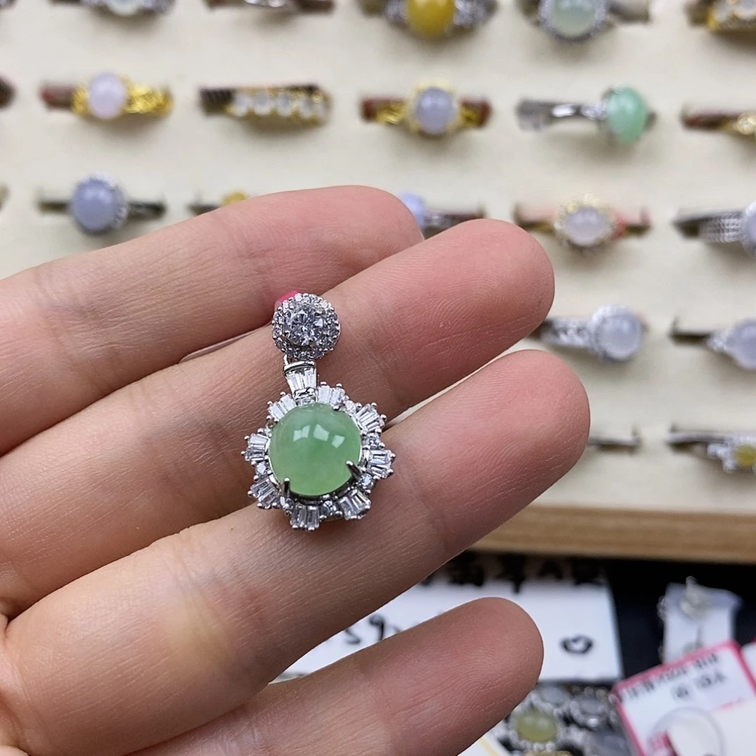 翡翠银S925镶嵌戒指