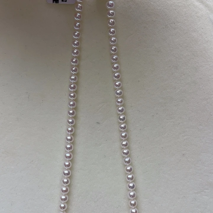 淡水珍珠18K金镶嵌颈饰卡4.5-5欧若拉极光天女毕业级