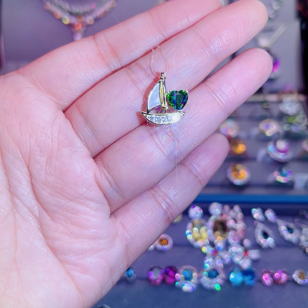 银S925镶嵌透辉石吊坠