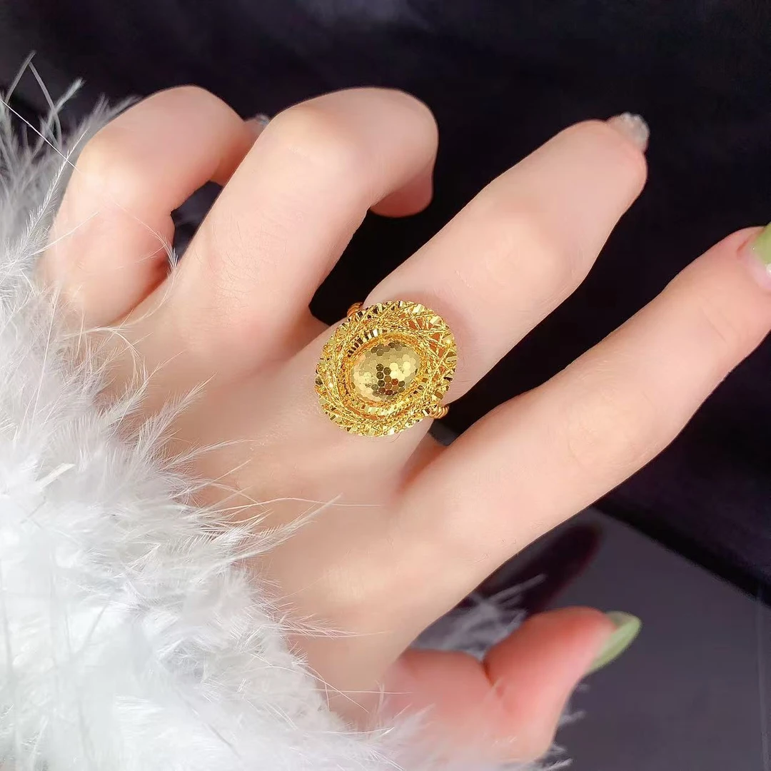 【伟新源】足金999 5G工艺  鸽子蛋活口戒4.29克