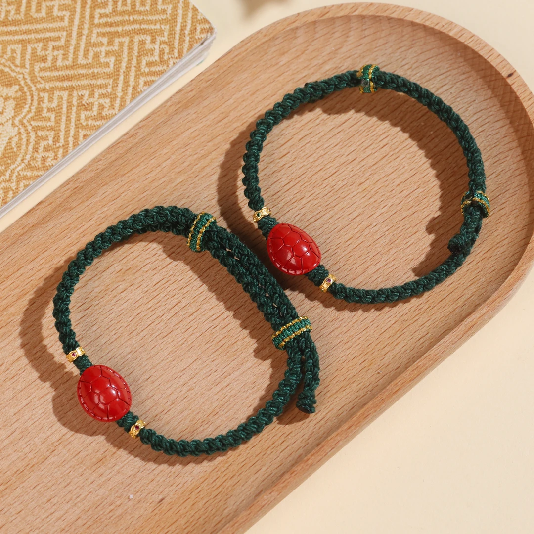 天然辰砂【诗语】朱砂龟甲手绳多样性发一 QT-427 Y4-171