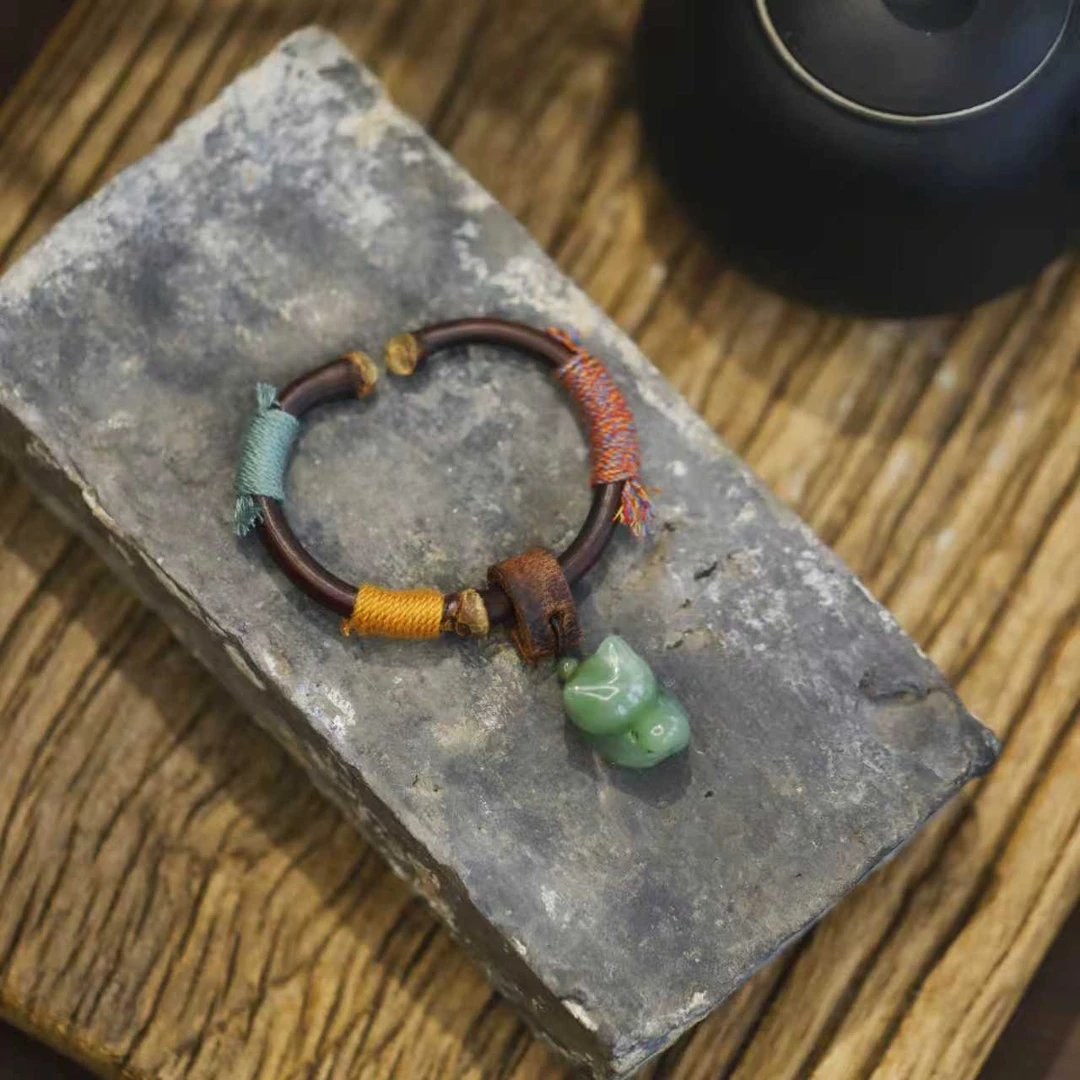 麦麦【聿淙】天然和田玉 鸡血藤 手镯 多样性发一