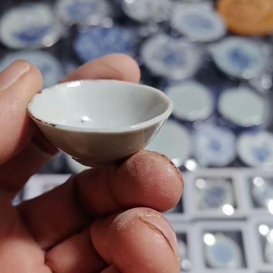 瓷片青花影青杯垫学习标本