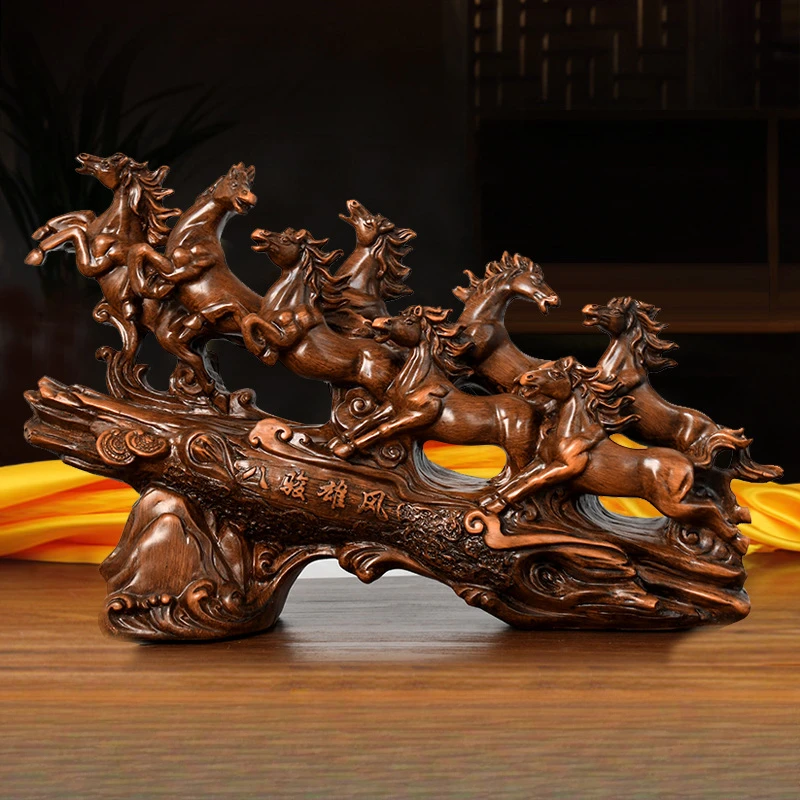 【师傅推荐】八骏雄风铜马摆件马到成功镇家招财助业办公室开业典藏