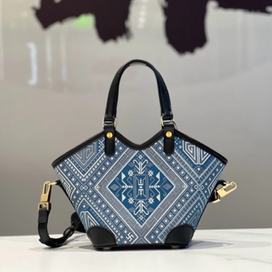 【送绣球+礼盒礼袋】广西非遗壮锦头层牛皮蝴蝶包手拿斜跨真皮包