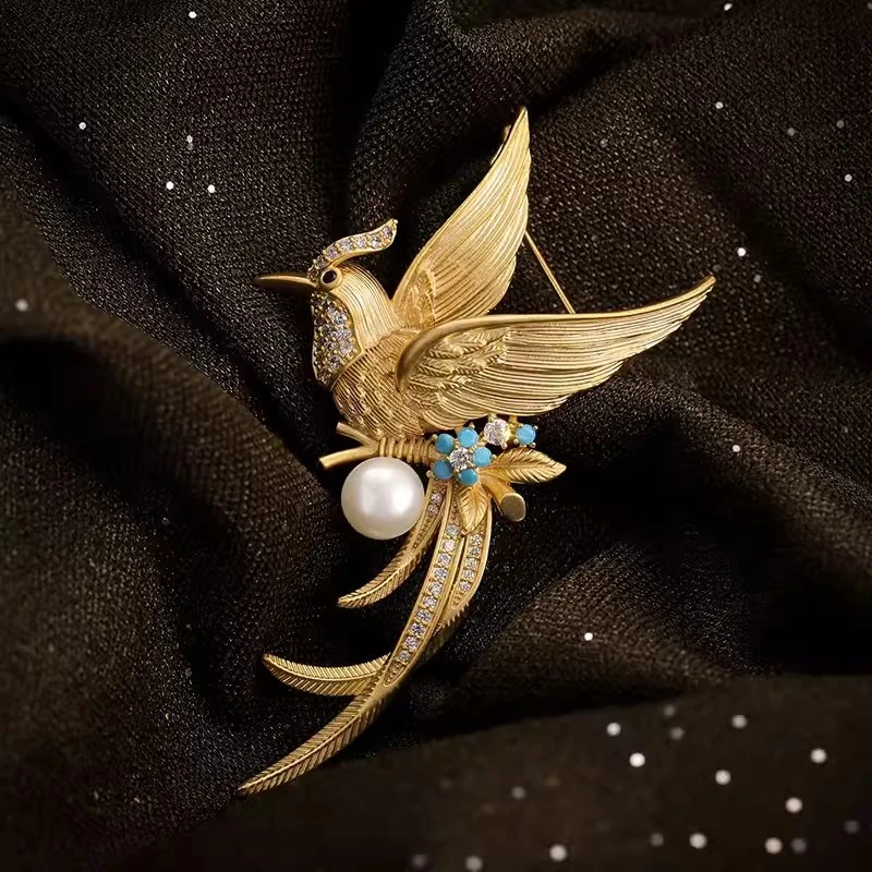 铁胸针 复古凤凰胸针高档女优雅百搭气质胸花轻奢小众高级