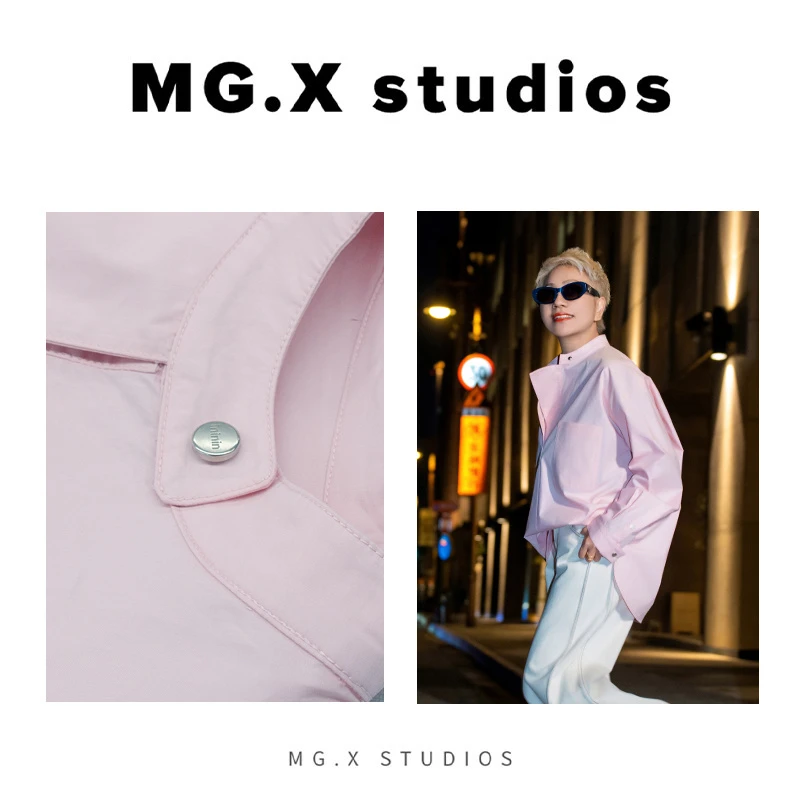 【恋人与歌】MGX时尚百搭立领休闲长袖衬衫女宽松高级感设计上衣