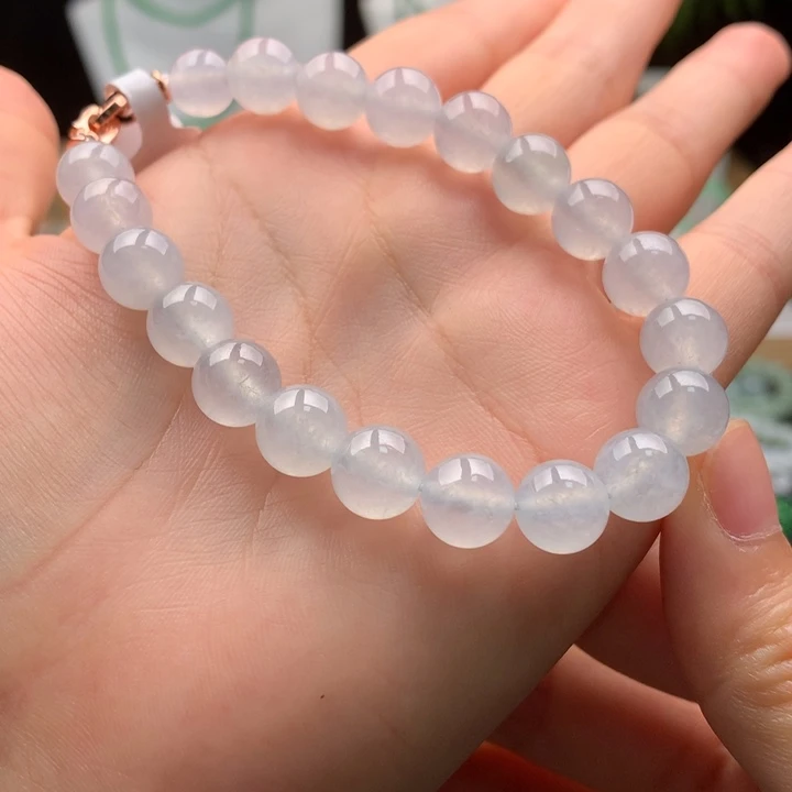 清***浅未镶嵌手串翡翠天然缅甸A货翡翠