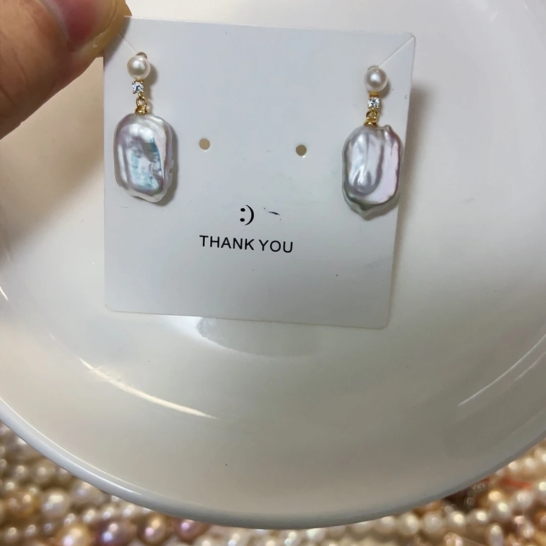 银S925镶嵌淡水珍珠耳饰