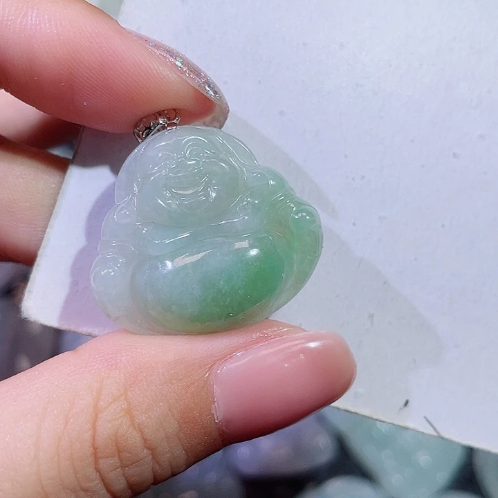 翡翠银S925镶嵌颈饰佛公