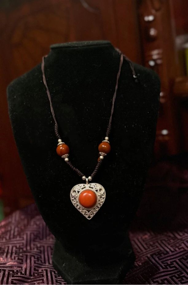 吊坠足银 纯手工银质简约精致项链