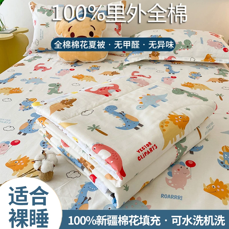 全棉100%棉花夏凉被空调被里外纯棉新疆棉花夏被被芯夏季薄被子