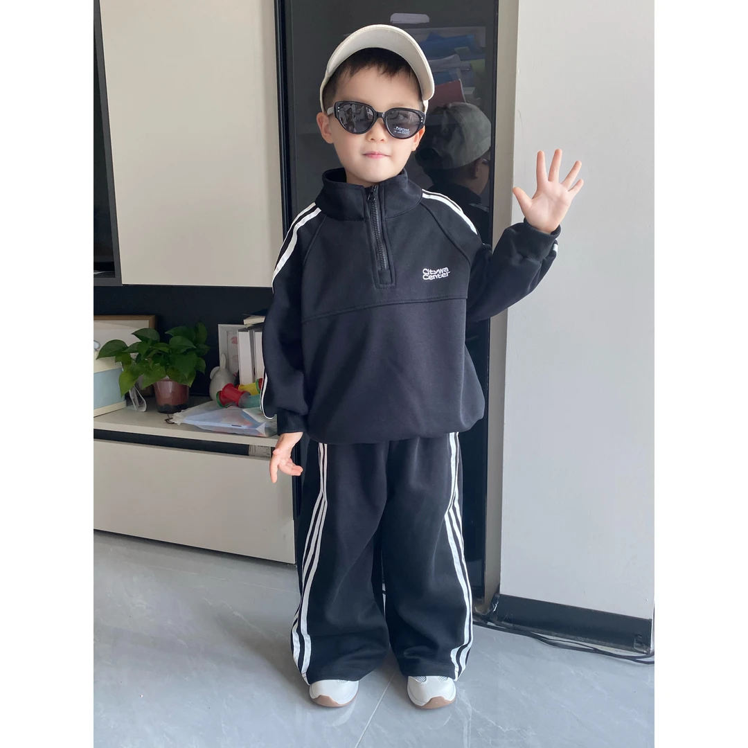 男童秋装套装2025年款宝宝洋气休闲运动服装潮酷痞帅衣服时髦秋款