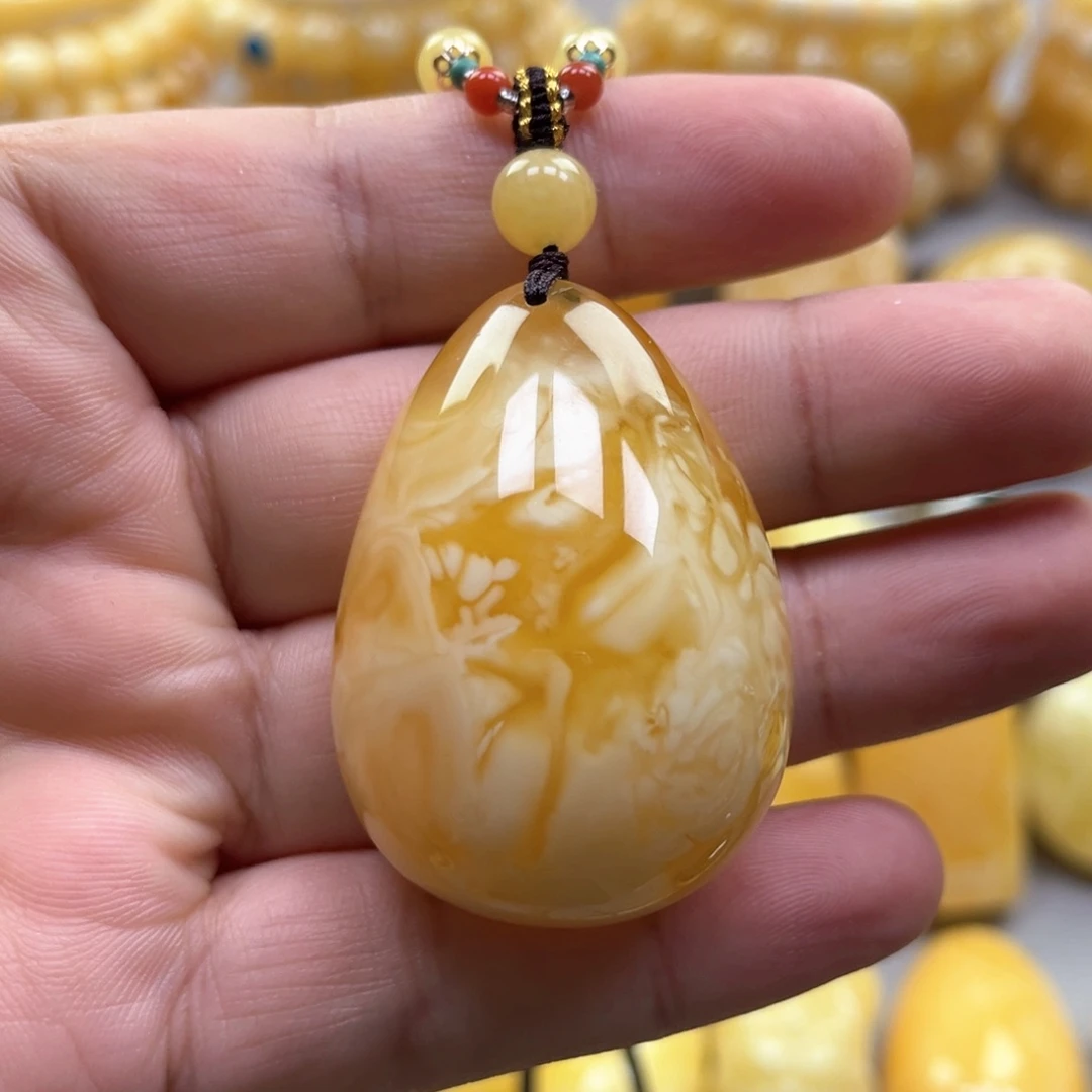 琥珀颈饰未镶嵌吊坠