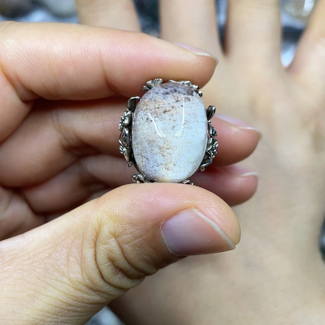 【闪购商品】银S925镶嵌珠宝半成品水晶戒指