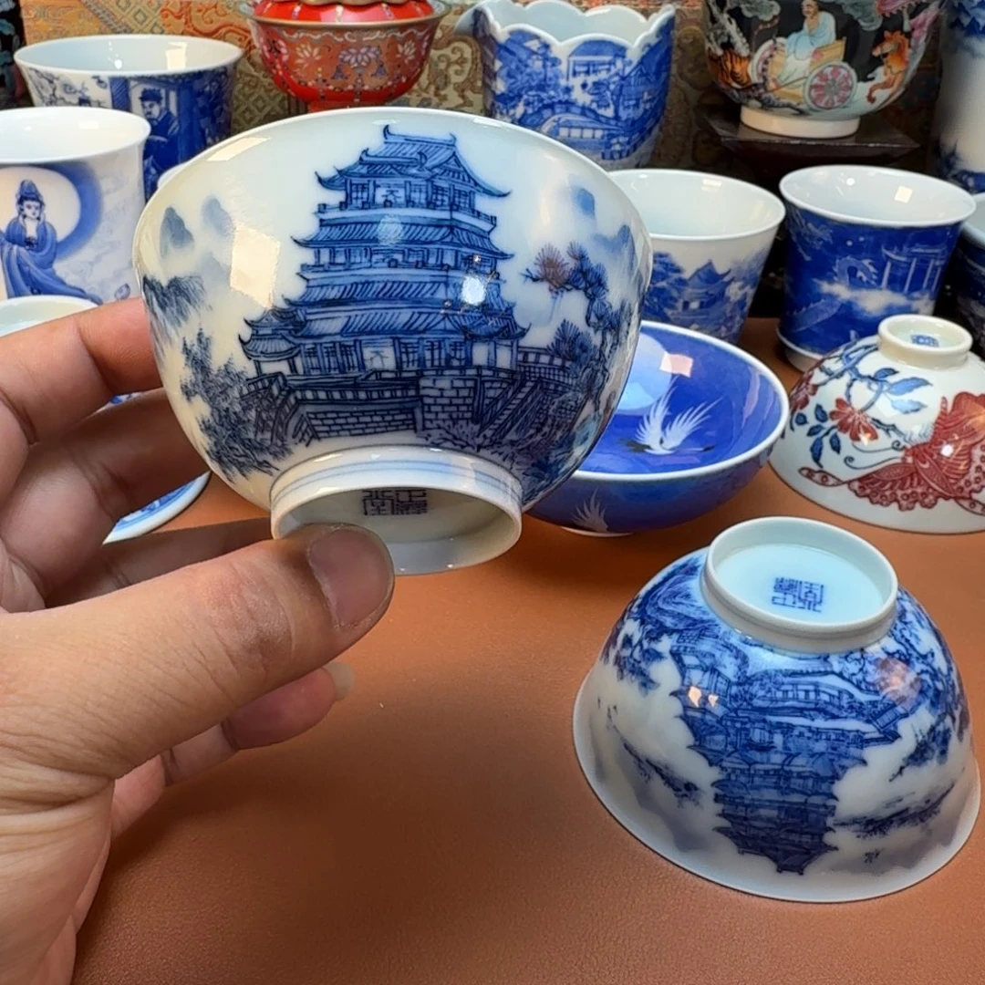 冬***冬杯子陶景德镇全手工手绘陶瓷