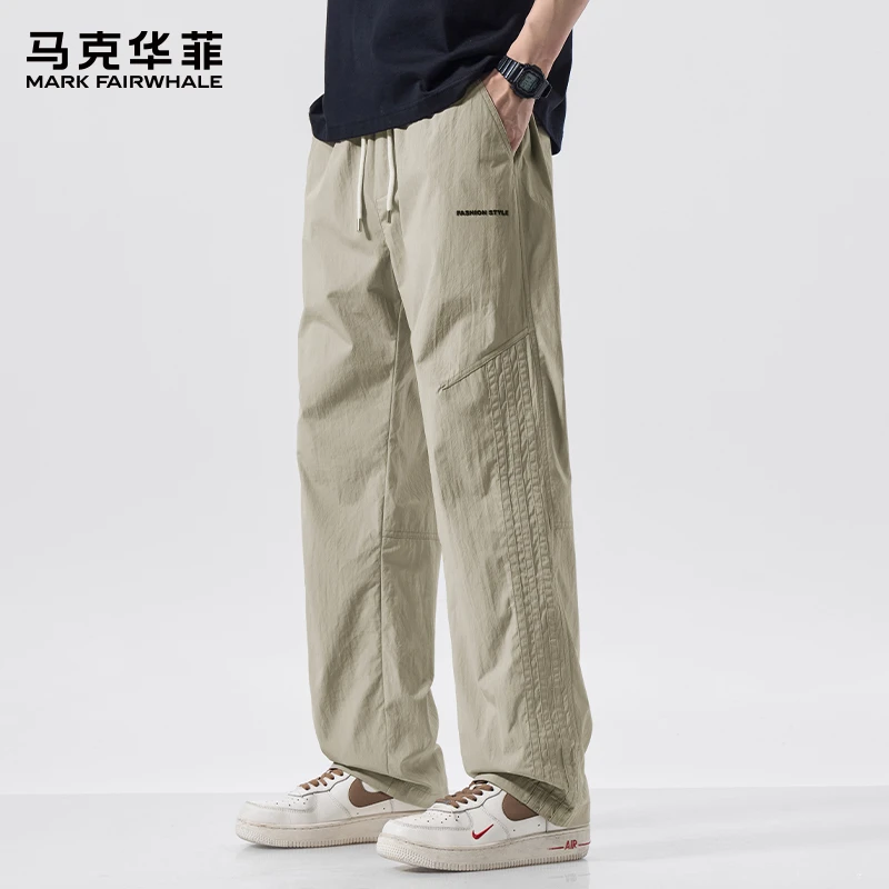马克华菲夏季薄款美式伞兵休闲裤男士潮牌百搭宽松直筒工装长裤子