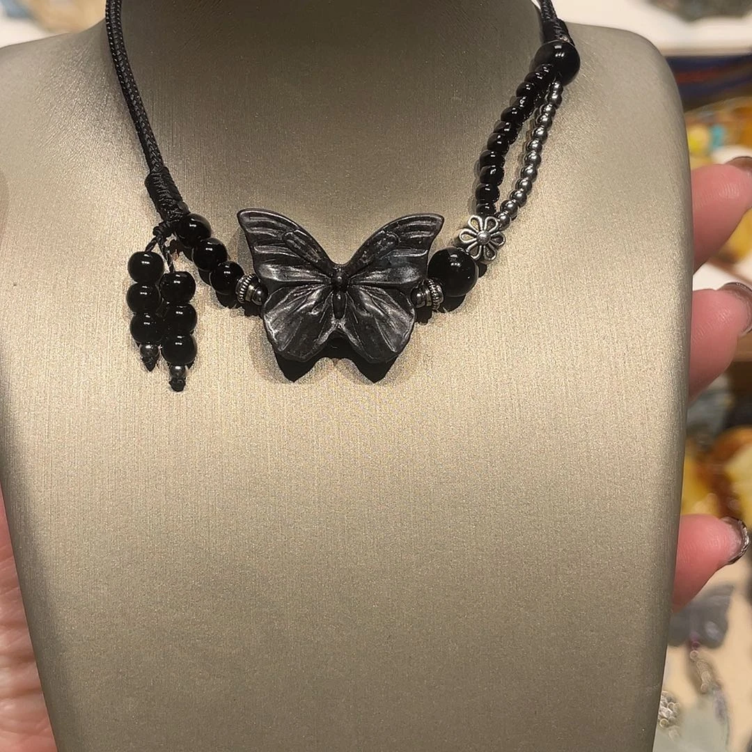 蛇纹石玉合金颈饰