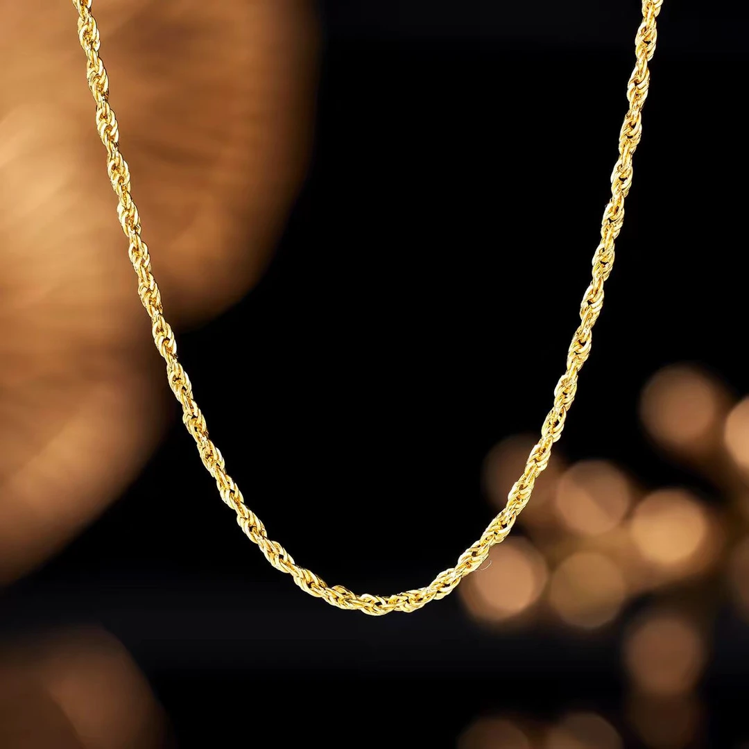 【媛媛】18K金进口麻绳项链45cm