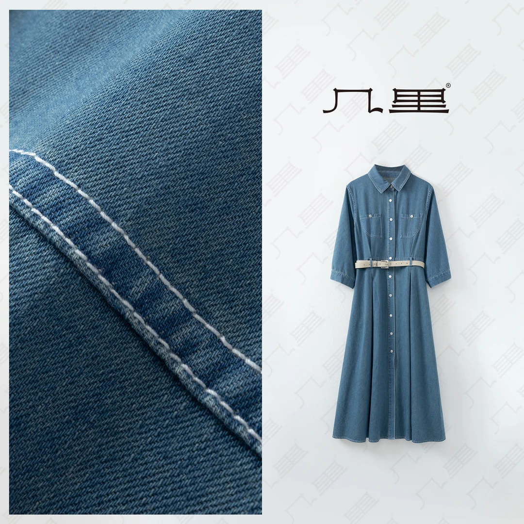 几里与麻 百搭时尚复古牛仔衬衫连衣裙 裙长120 胸围108 2031767