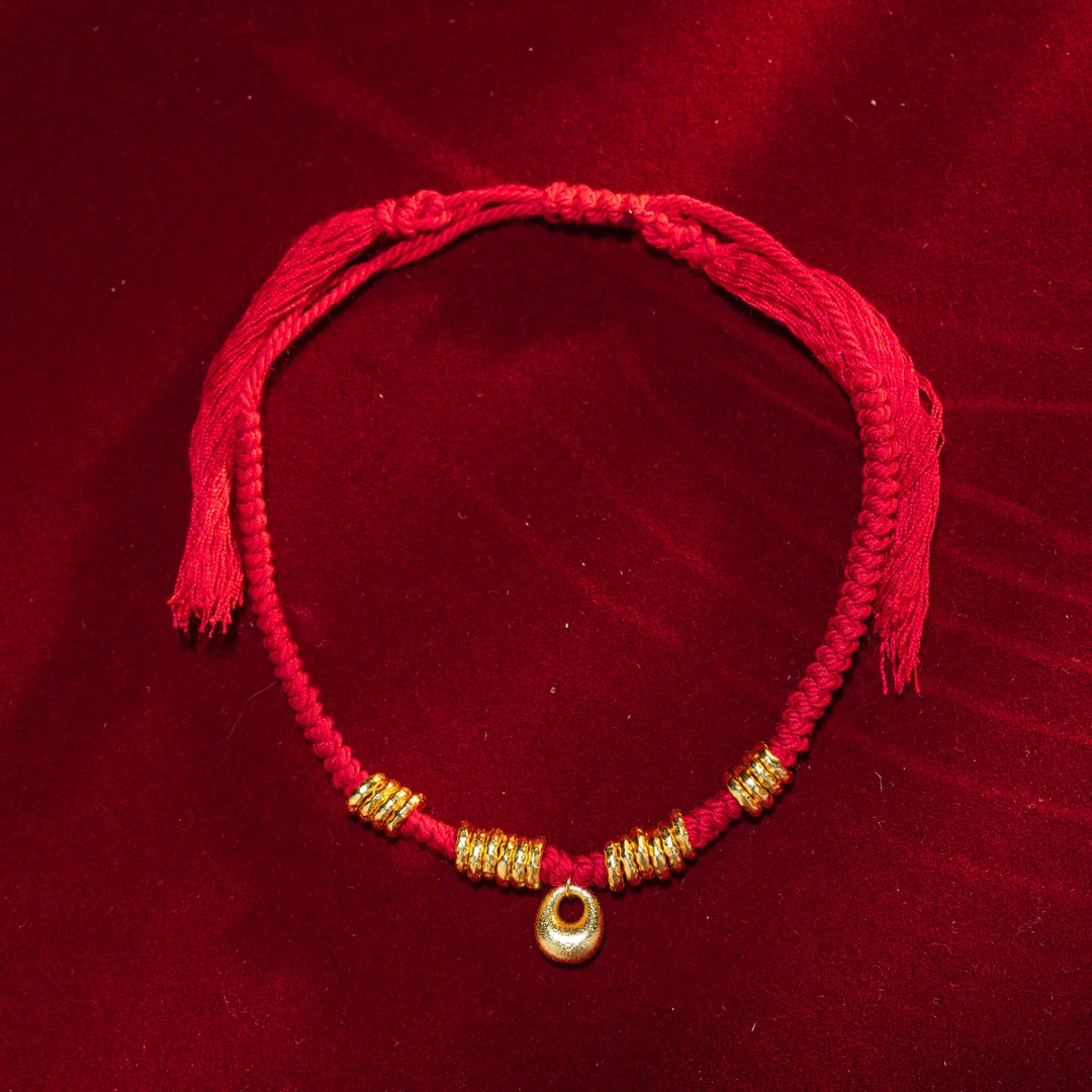 925银手链 【奢小姐珠宝】小胖福红绳手链-WH114