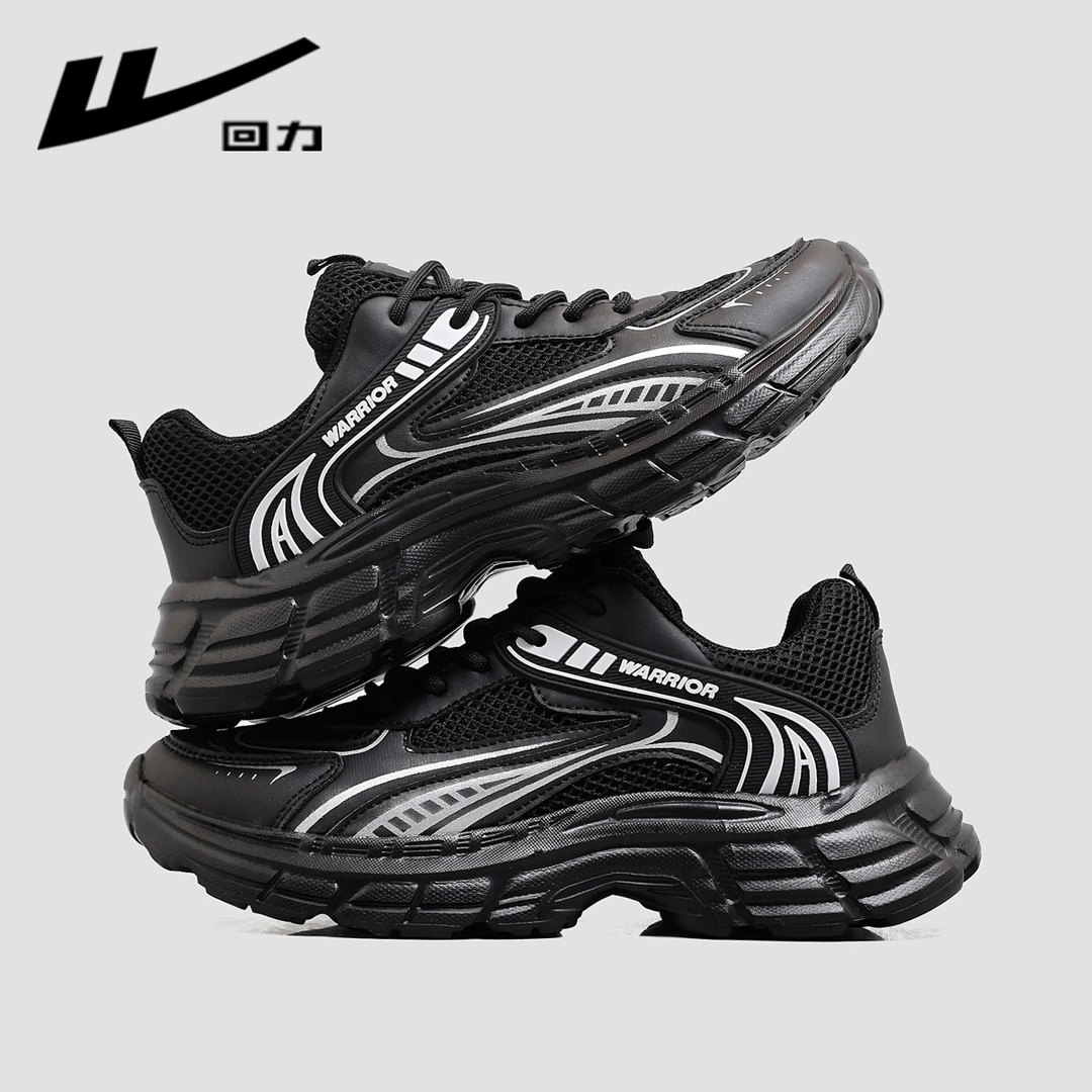 回力正品女鞋夏季网面厚底透气老爹鞋2025百搭休闲黑色运动鞋4734