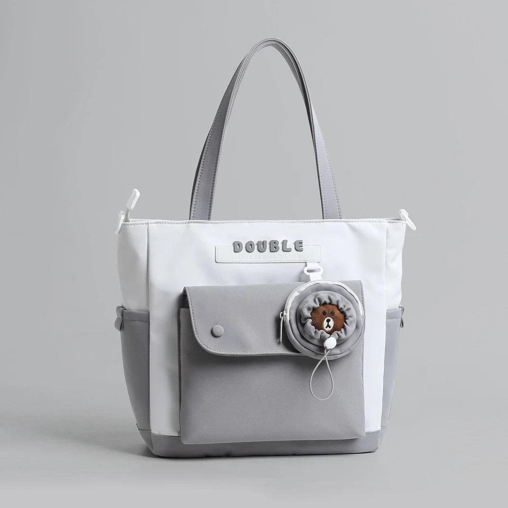 时尚简约通勤托特包韩版少女手提单肩包学生轻便上课补习袋作业包