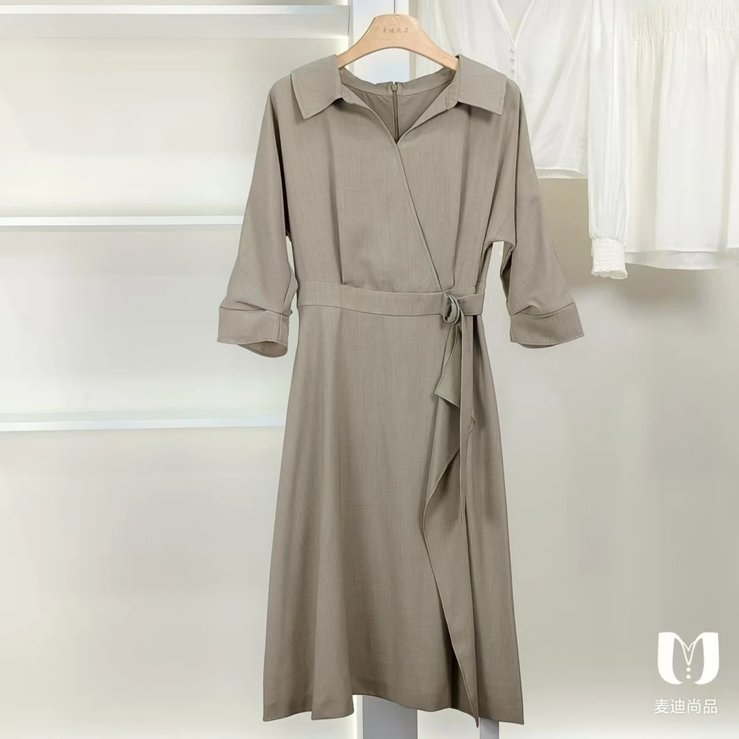 麦迪尚品【设计师】40610177 春季气质长袖连衣裙品牌撤柜女装折扣