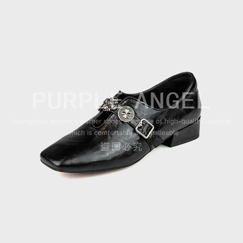 小高女鞋高定3CM/2025新款低跟漆皮单鞋y27050