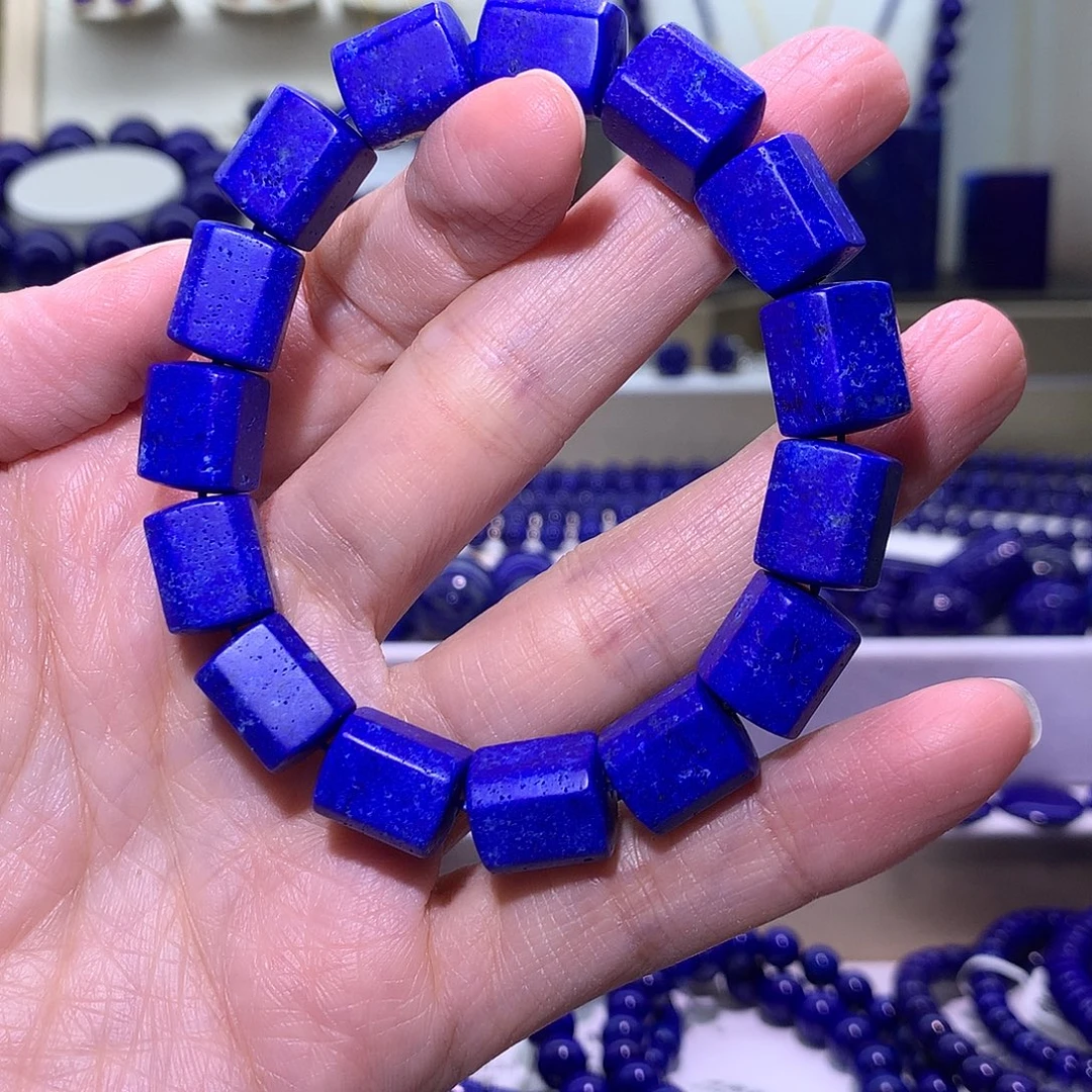 青金石未镶嵌天然原矿哑光手串10m