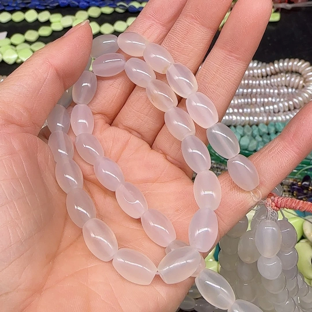 玛瑙/玉髓合金珠宝半成品荔枝冻8-11mm一条