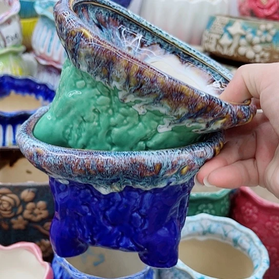 多肉绿植陶瓷花盆9.9包邮