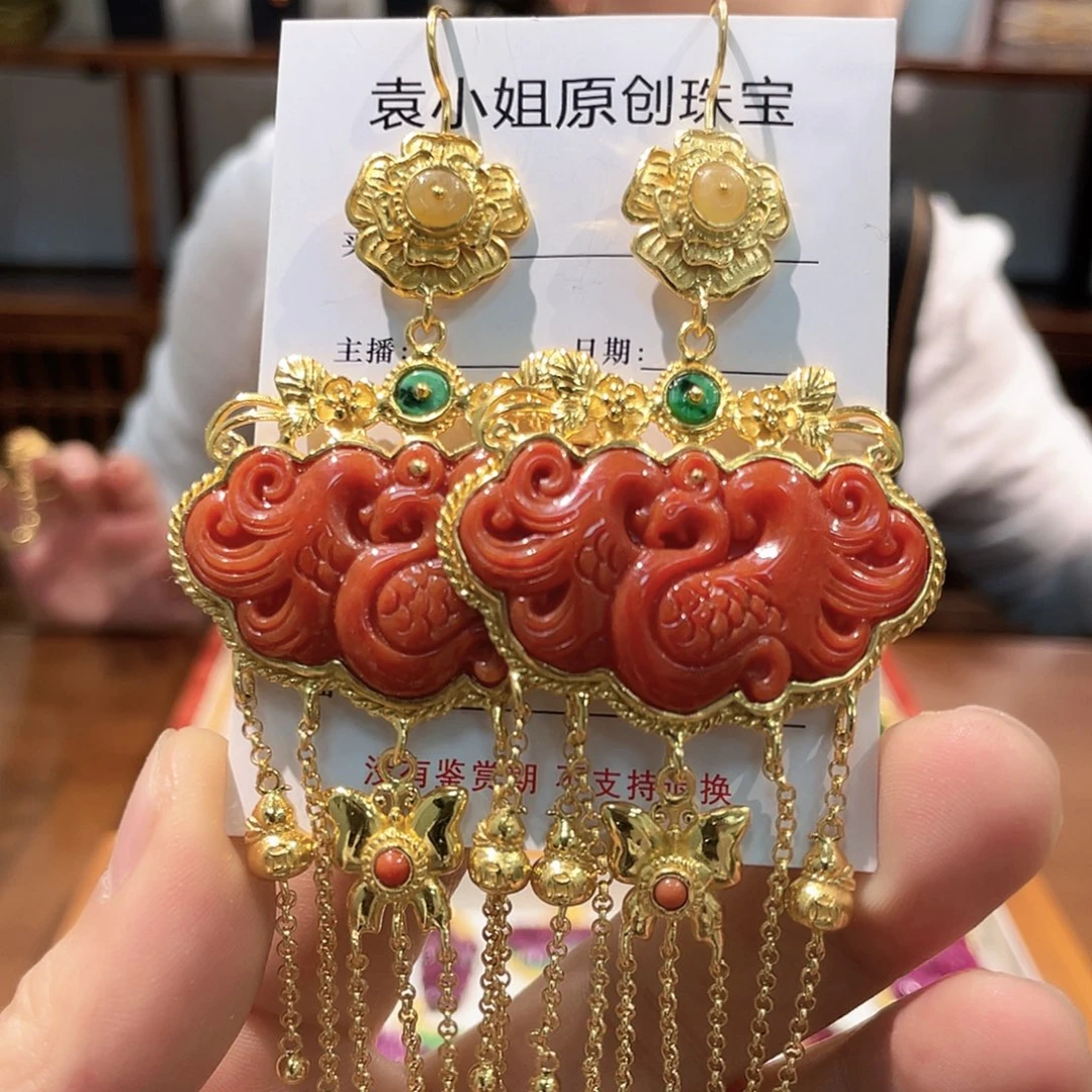 锦纶铁合金耳坠耳饰