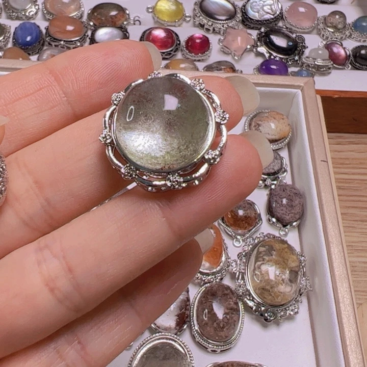 水晶手链银S800镀金镶嵌亮**晶