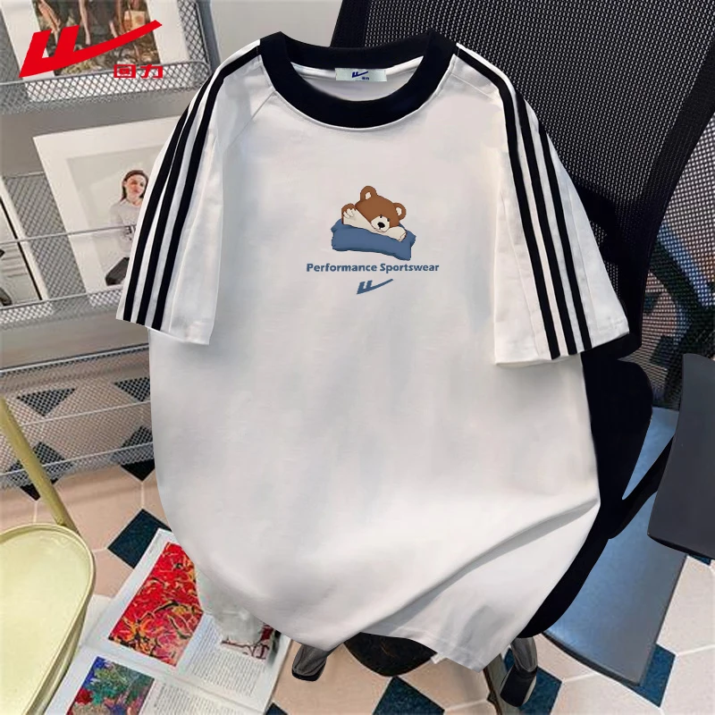 回力打底夏季纯棉短袖T恤女宽松印花美式辣妹多巴胺夏装上衣小众