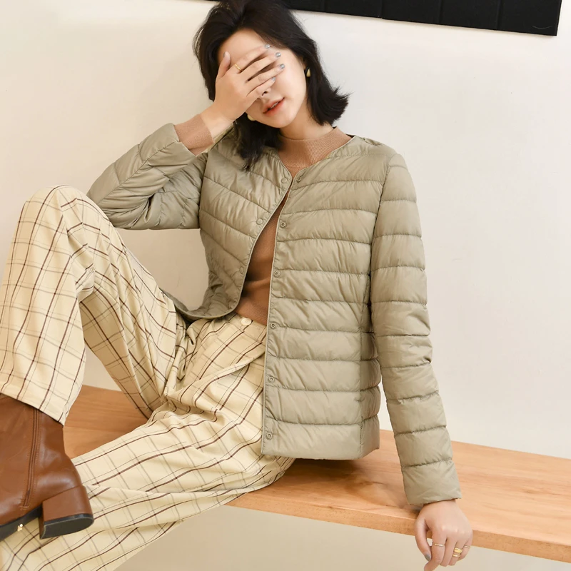 秋冬季羽绒女短款内穿圆领轻薄修身保暖舒适气质内搭韩版休闲百搭