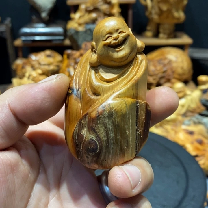 柏木（崖柏）崖柏根雕小弥勒