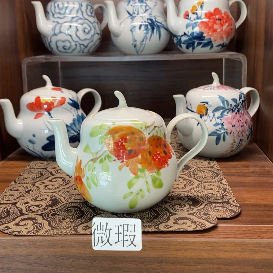 釉下手绘茶具微瑕手工绘制