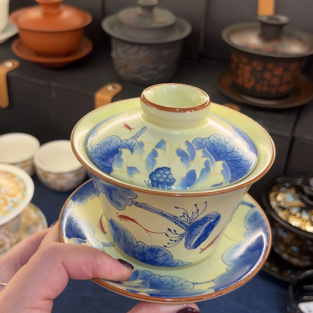陶景德陶瓷盖碗茶具