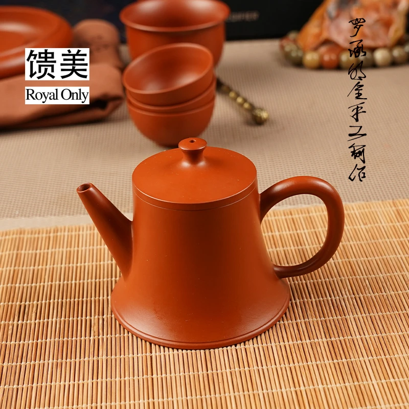 【馈美】开运壶全手工朱泥壶潮州手拉壶泡茶壶紫砂壶冲罐罗承明制