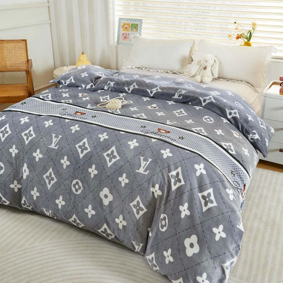 【被罩】牛奶绒被罩秋冬新款轻奢加绒加厚防静电保暖舒适被套印花