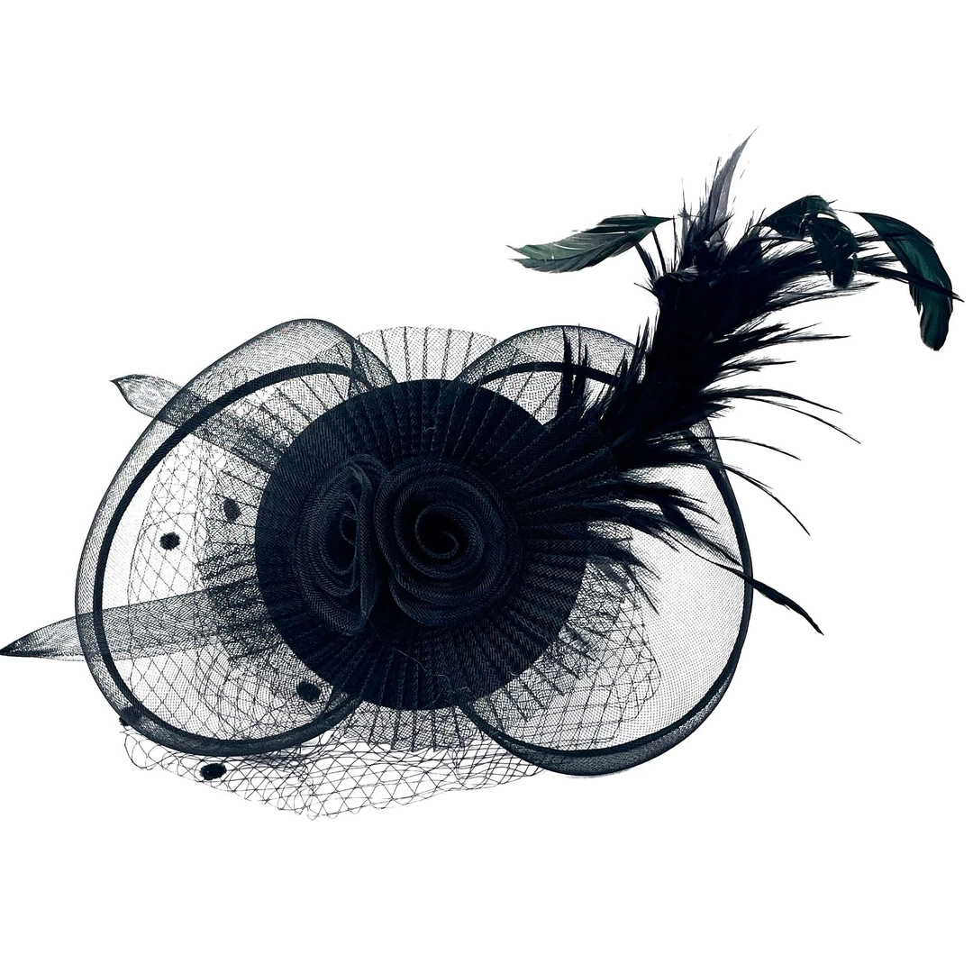 KELAODIKAIDA/夏季新款羽毛发箍时尚优雅女士网纱发夹