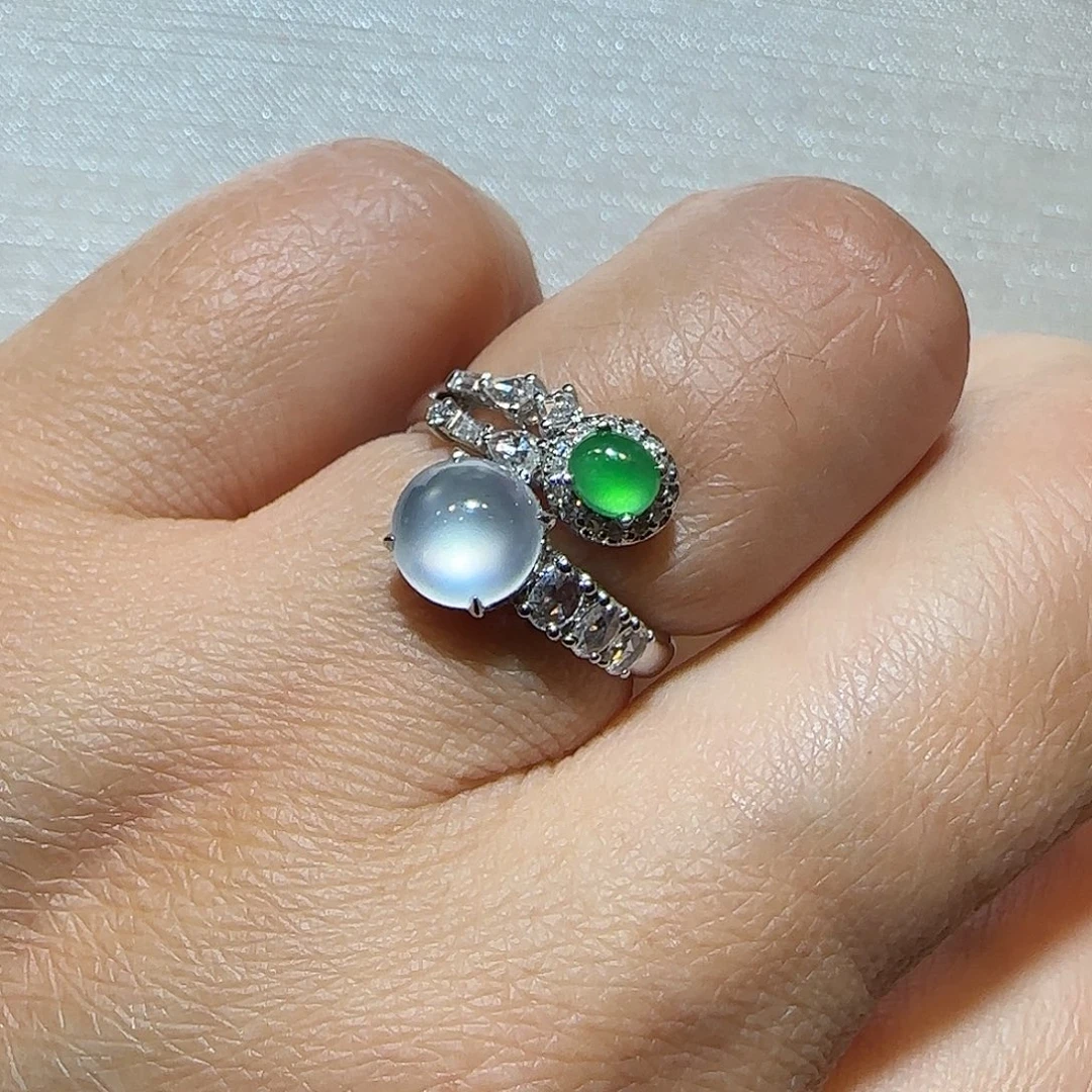 翡翠18K金镶嵌戒指戒指