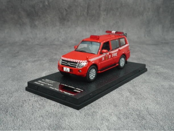 1:43 太阳星 三菱 帕杰罗 SUV 越野 香港消防处警车 合金汽车模型