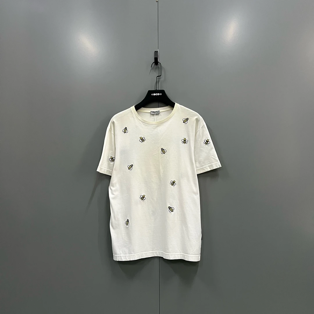 99新 DIOR/迪奥 h827  满蜜蜂刺绣短袖 M码 015998