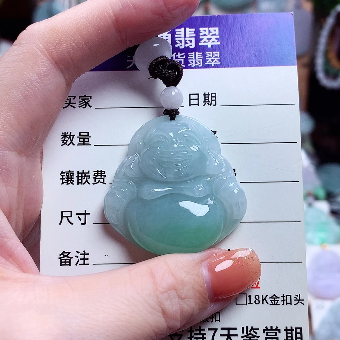 翡翠未镶嵌颈饰佛公40