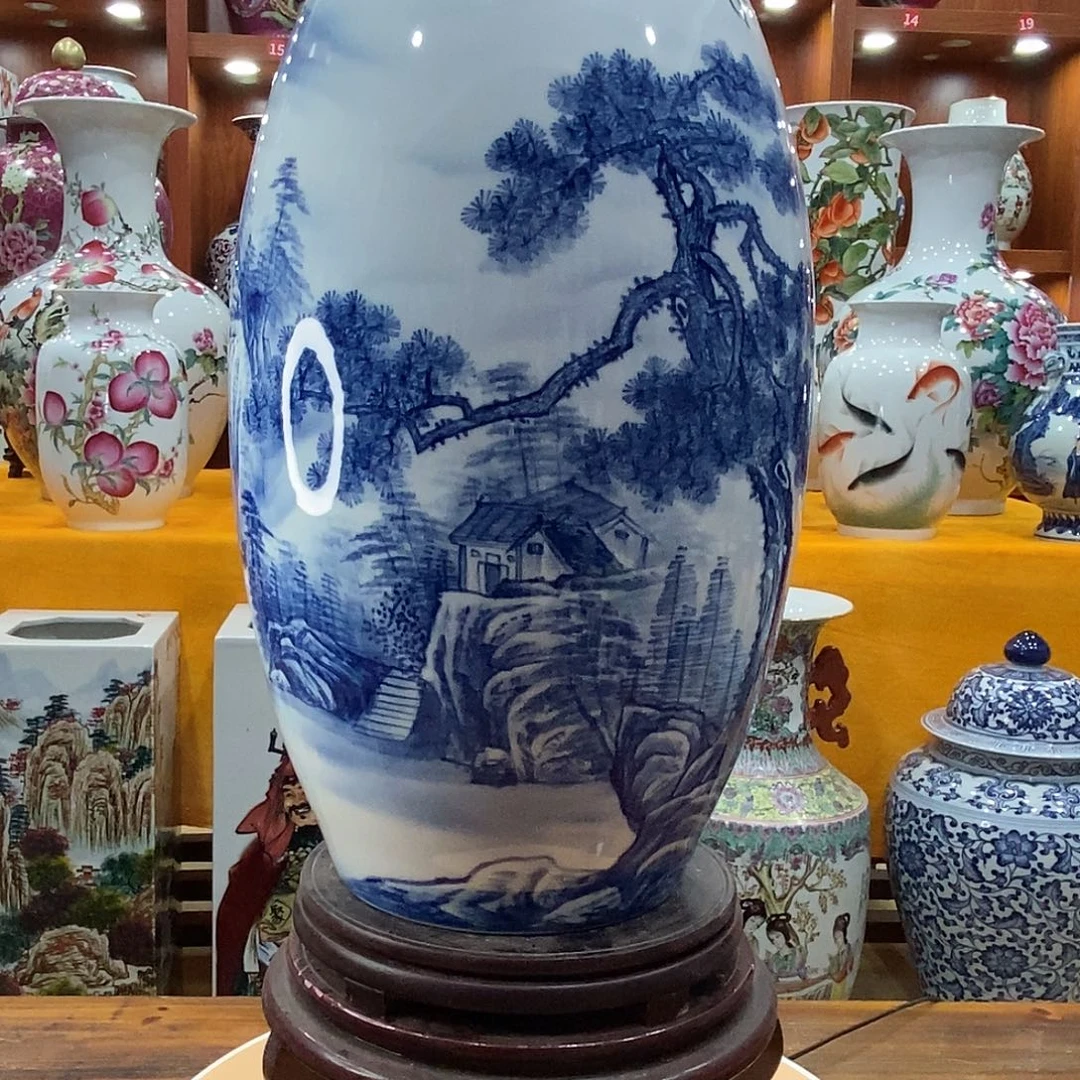摆件给****糖景德镇陶瓷冬瓜瓶