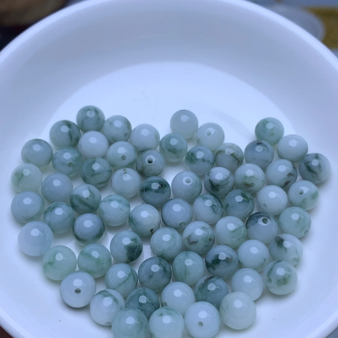 翡翠散珠卡7.5冰飘蓝25个