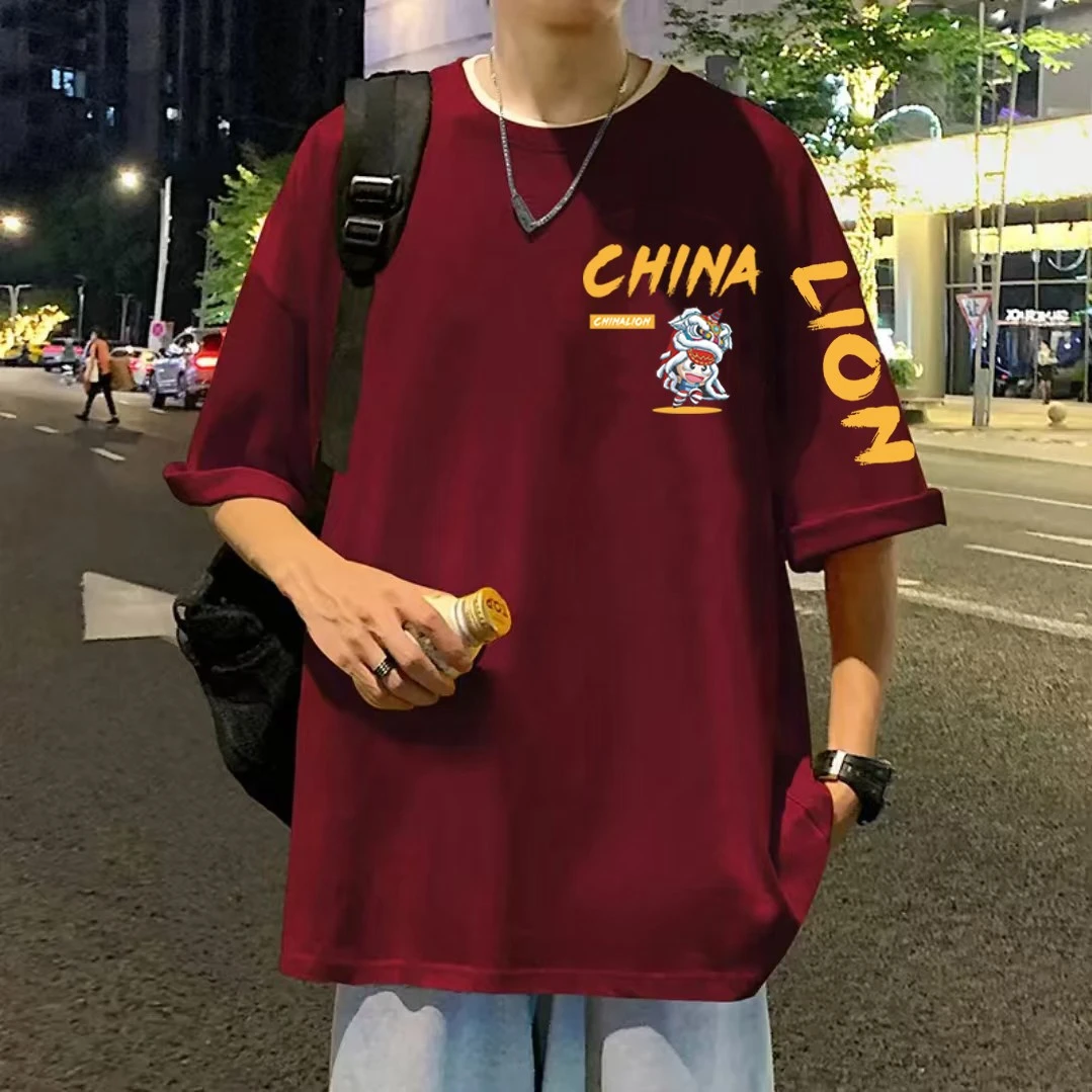 纯棉春夏季潮流男生时尚痞帅短袖印花男百搭半袖上衣休闲T恤背心